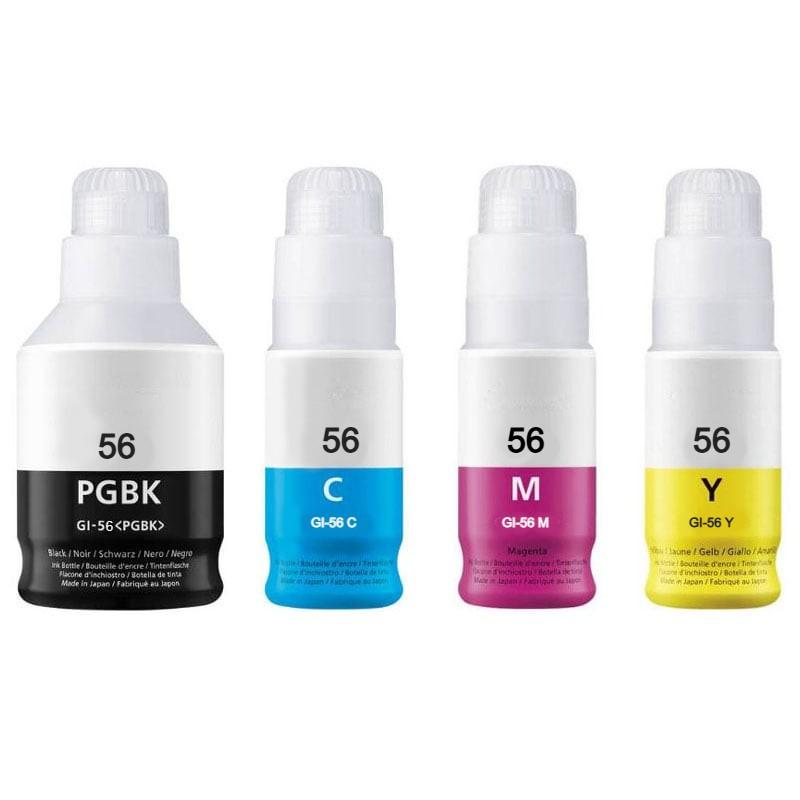 1 Set of Compatible Canon GI-56 Ink Bottles (GI-56 BK/C/M/Y)